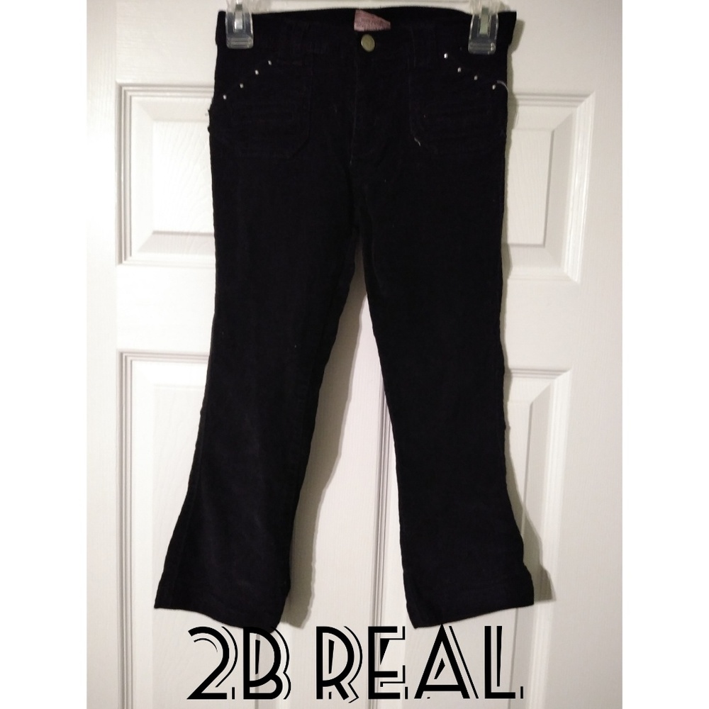 Girls corduroy pants black size 5/6